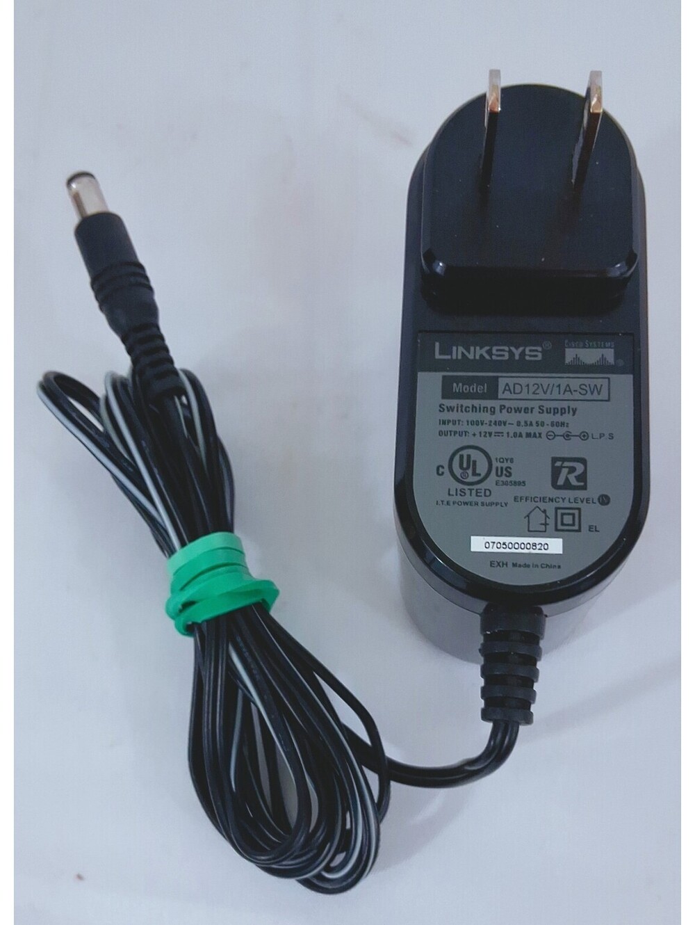 LINKSYS Model AD12V/1A-SW AC/DC Adapter In 100-240V Out 12VDC Working Tested